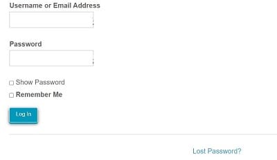 Lost Password Screenshot